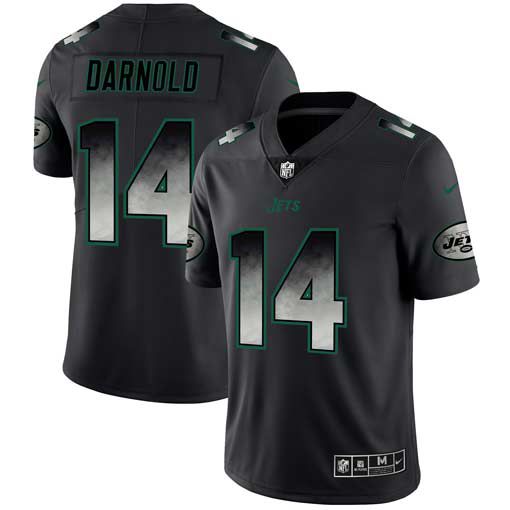 Men New York Jets #14 Darnold Nike Teams Black Smoke Fashion Limited NFL Jerseys